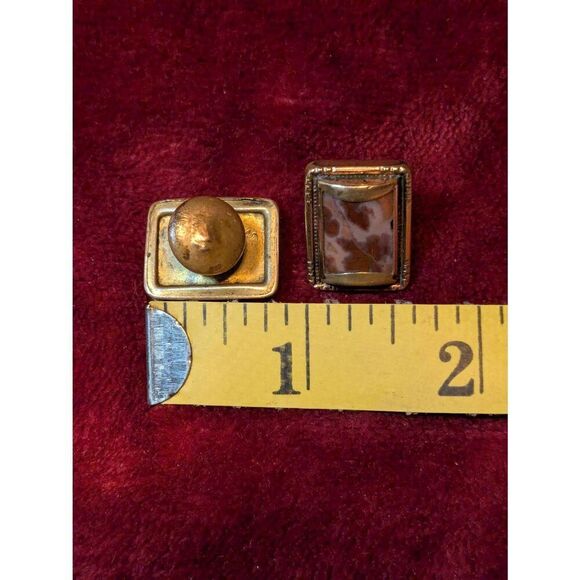Antique ACNE GF Victorian,art deco cuff links w/ natural stone agate. - Picture 3 of 8